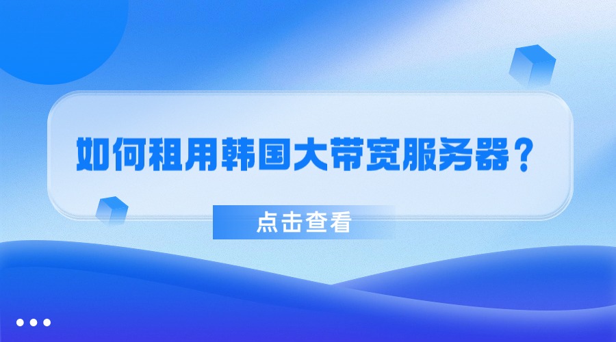如何租用韩国大带宽服务器？避免踩坑的实用技巧