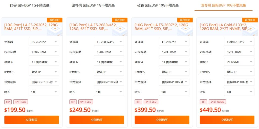 raksmart全球大带宽半价专区