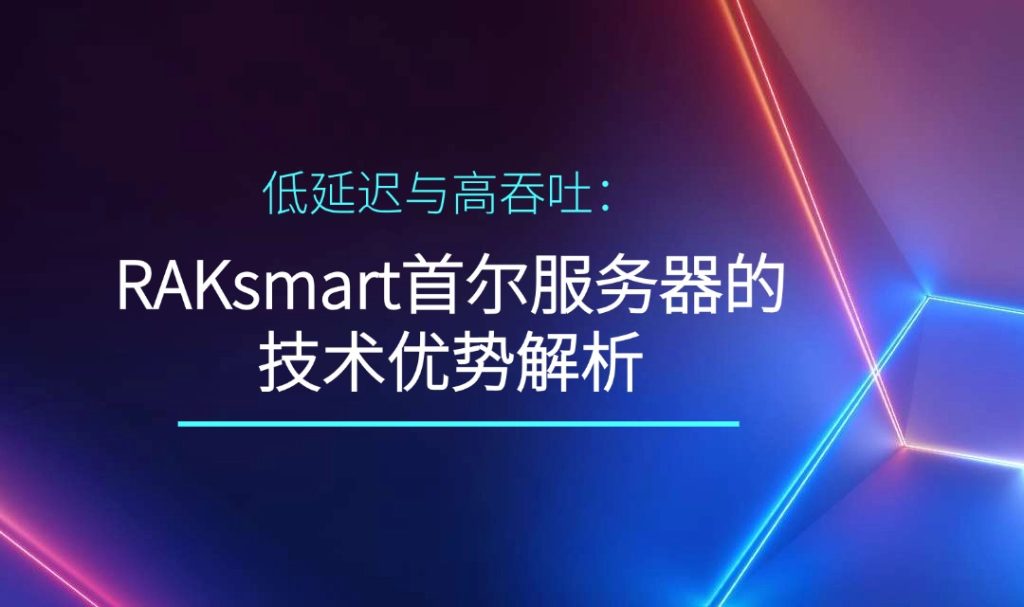 RAKsmart首尔服务器的技术优势解析