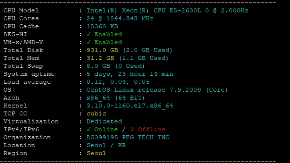RAKsmart韩国站群服务器E5 - 2620*2方案速度性能综合评测