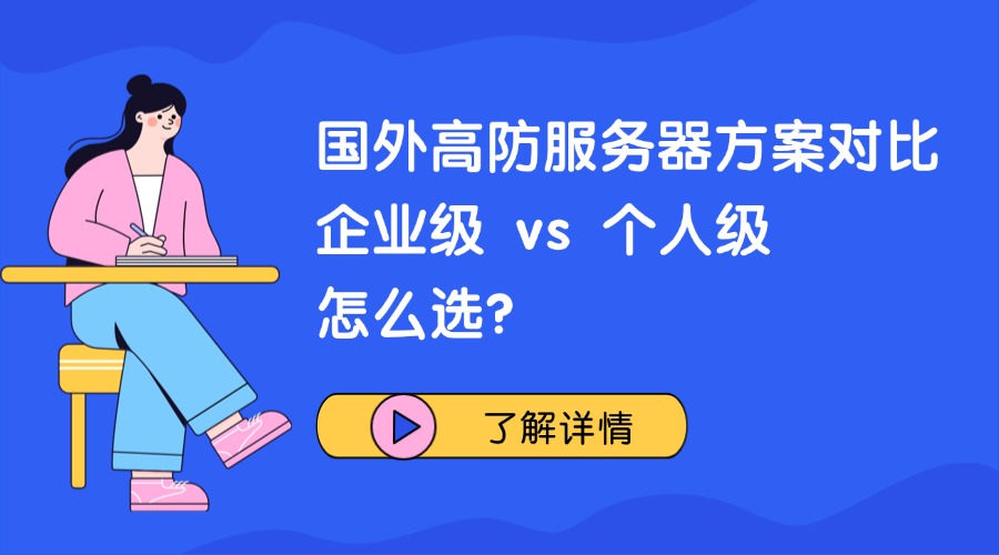 国外高防服务器方案对比：企业级 vs 个人级，不同业务场景选哪个更划算？