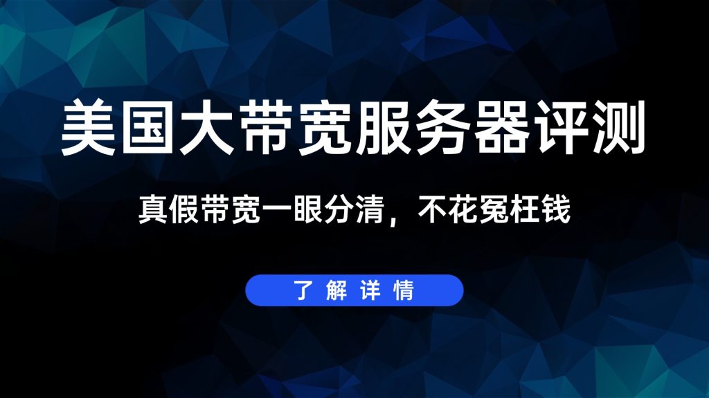 新手必看：美国大带宽服务器评测，真假带宽一眼分清，不花冤枉钱