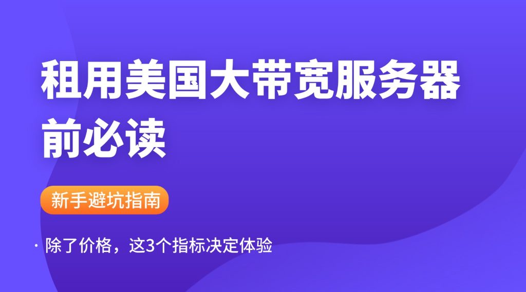 【新手避坑】租用美国大带宽服务器前必读：除了价格，这3个指标决定体验