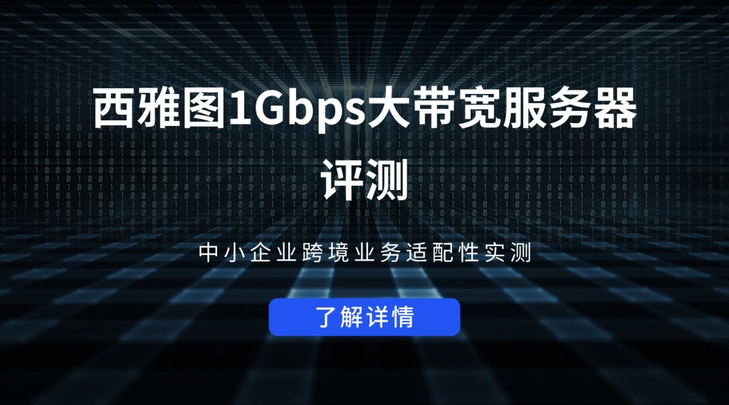 2026年西雅图1Gbps大带宽服务器评测：中小企业跨境业务适配性实测