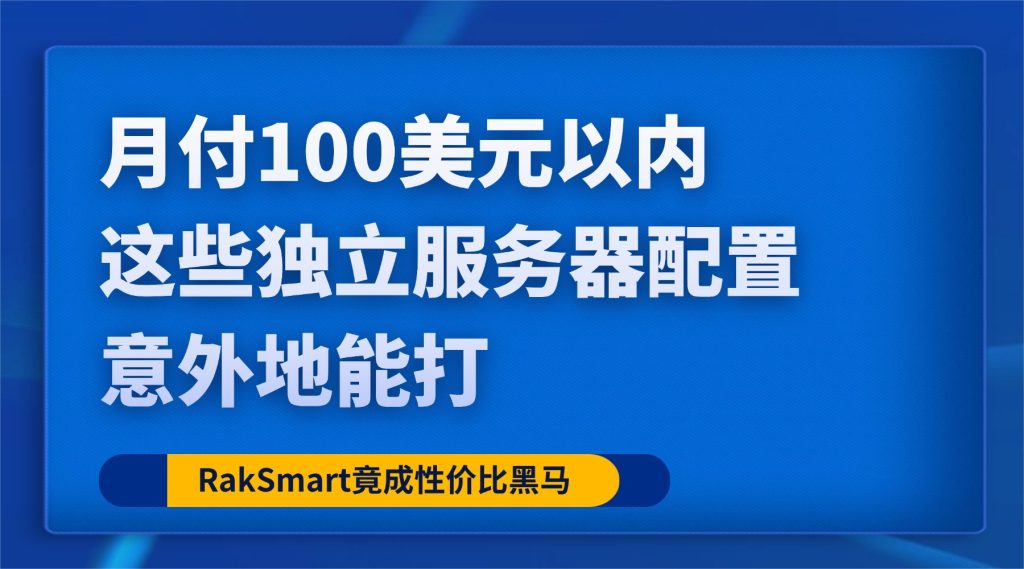 月付100美元以内：这些独立服务器配置意外地能打，RakSmart竟成性价比黑马