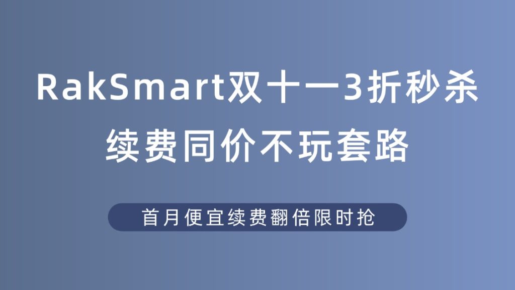RakSmart双十一秒杀